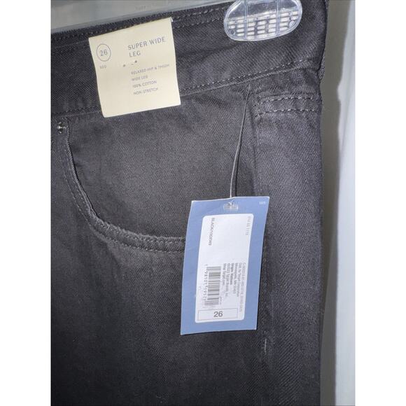Universal Thread Mid-Rise Super Wide Leg Black Jeans Size 26 - Picture 7 of 14